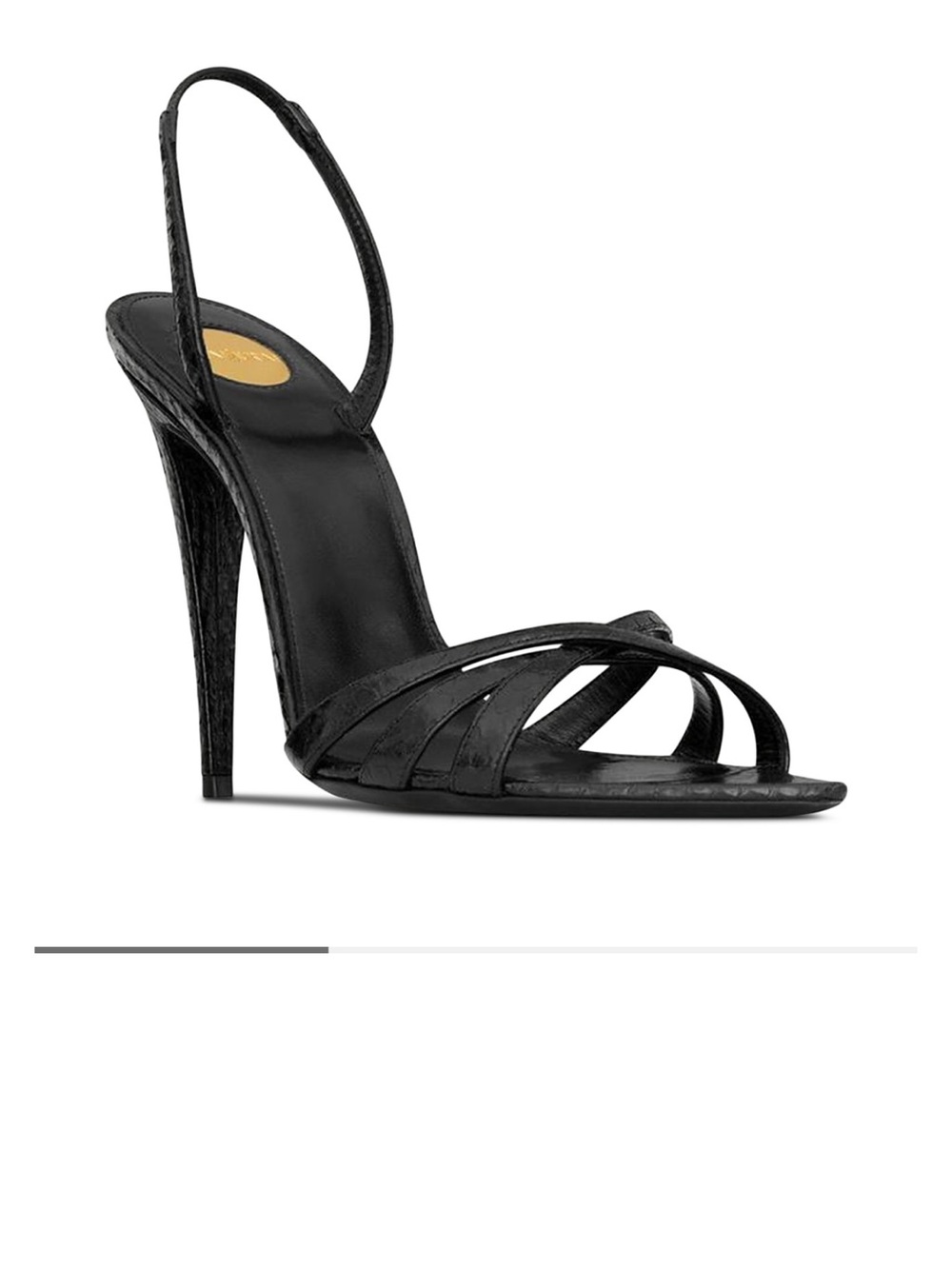 Saint Laurent Black Strappy Slingback Stiletto Sandal